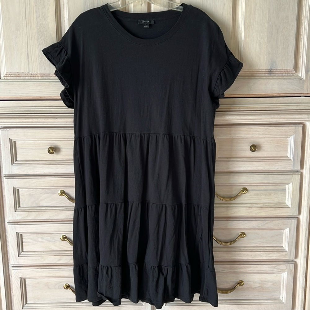 JCrew tiered cotton knit dress